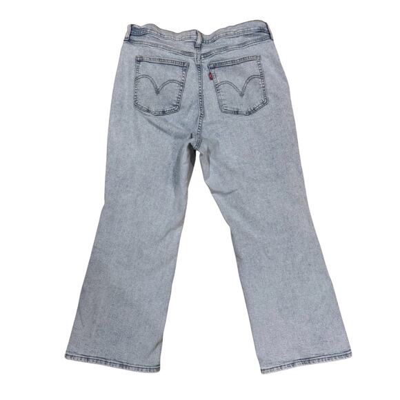 Levi’s High Waisted Crop Flare Jeans 16W Light Wash Plus Size Stretch Denim - Picture 2 of 8